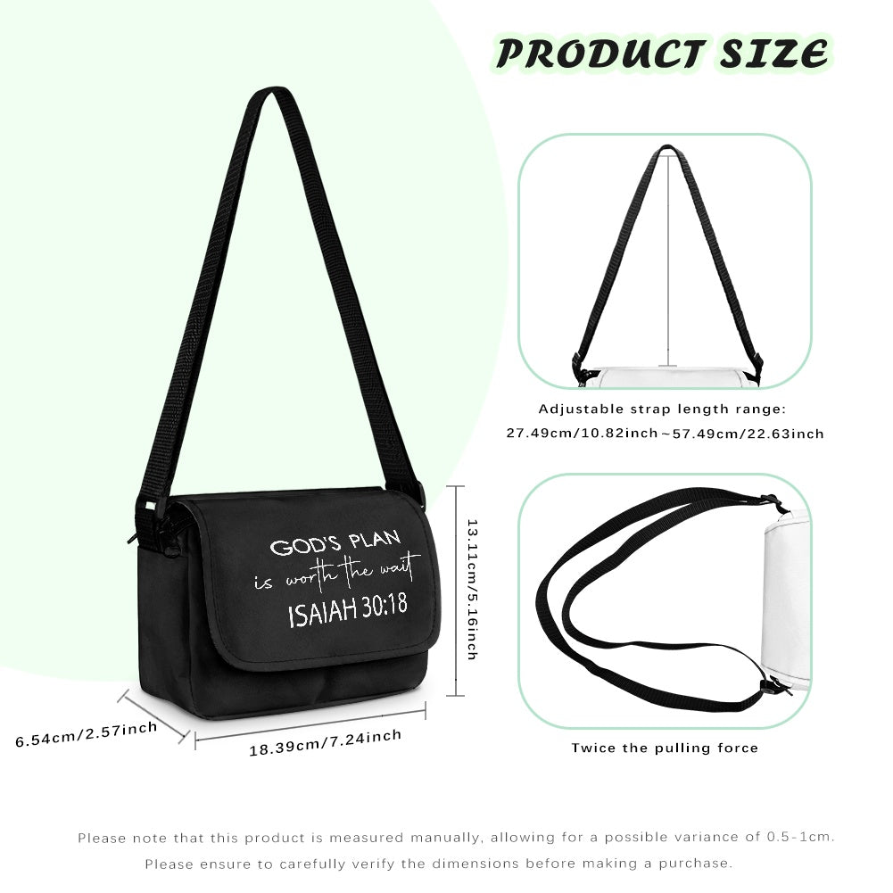 God's Plan Is Worth The Wait Christian Kids Flap Crossbody Bag