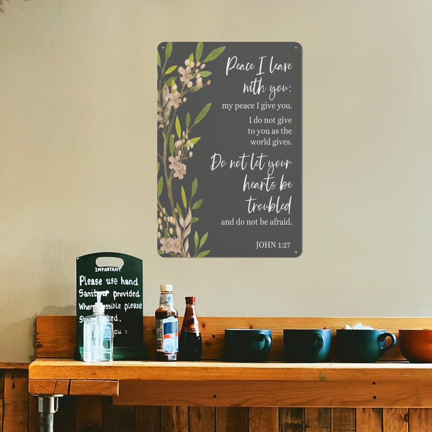 Peace I Leave With You Christian Metal Sign 11.8"x7.9"