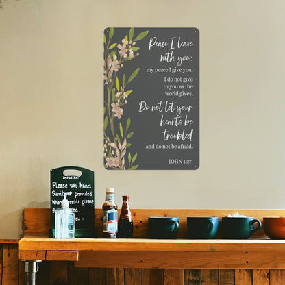 Peace I Leave With You Christian Metal Sign 11.8"x7.9"