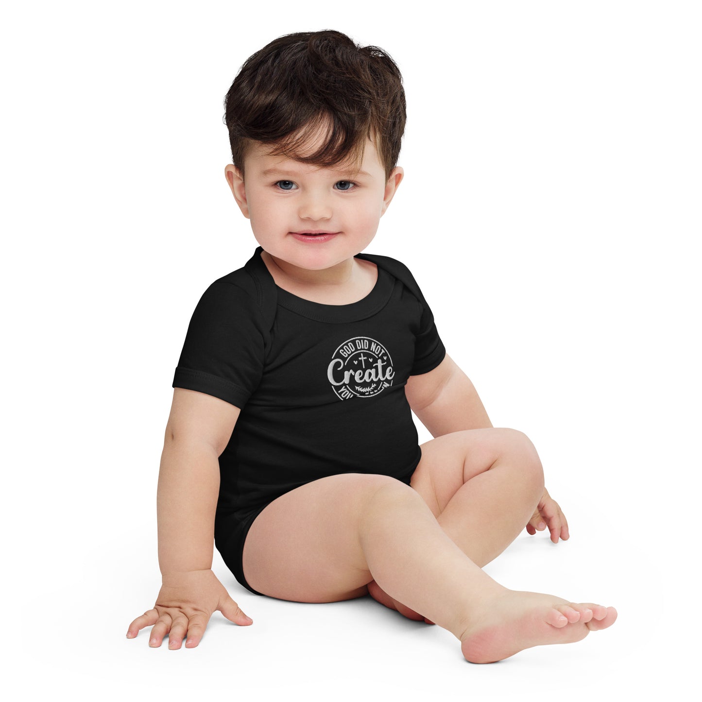 God Did Not Create You To Blend In   Embroidered  Christian Baby short sleeve onesie