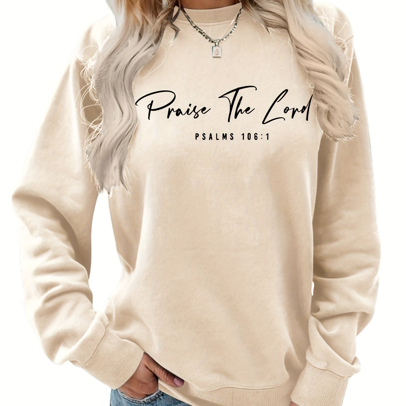 Praise The Lord Women's Christian Pullover Sweatshirt claimedbygoddesigns
