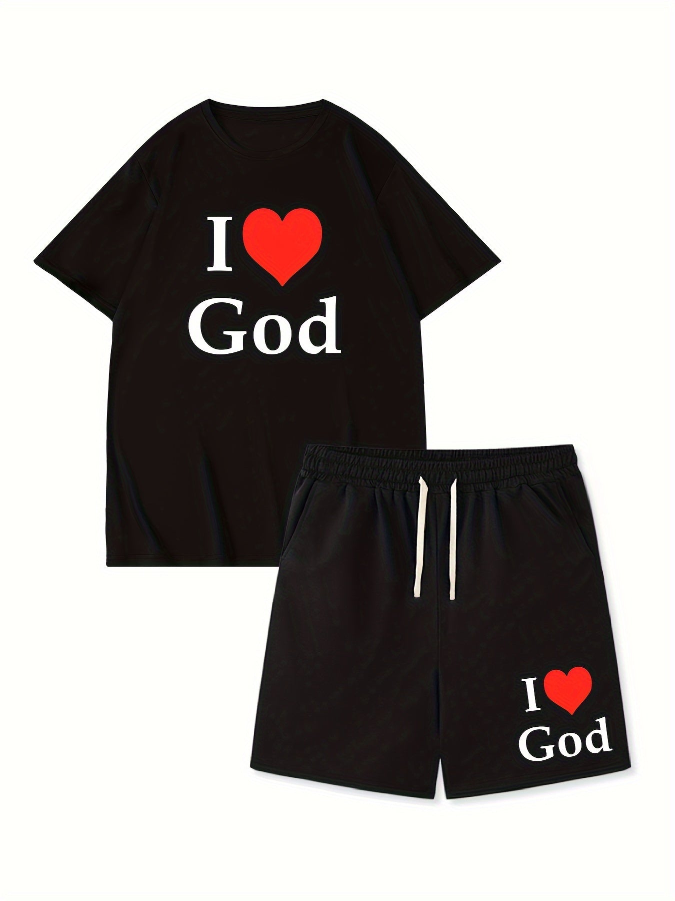 I LOVE GOD Men's Christian Casual Outfit claimedbygoddesigns