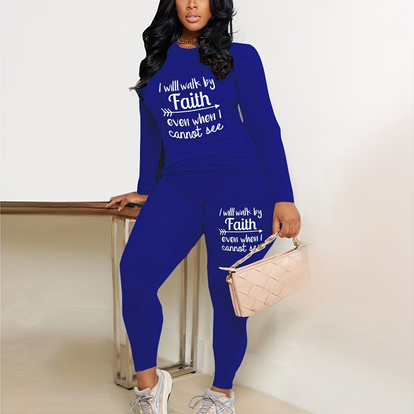 I Will Walk By Faith Even When I Cannot See It Women's Christian Casual Outfit claimedbygoddesigns