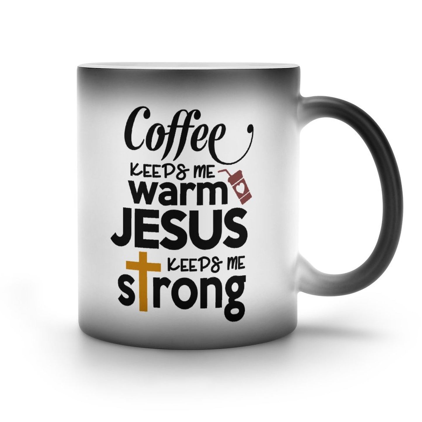 Coffee Keeps Me Warm Jesus Keeps Me Strong Christian Color Changing Mug (Dual-sided)