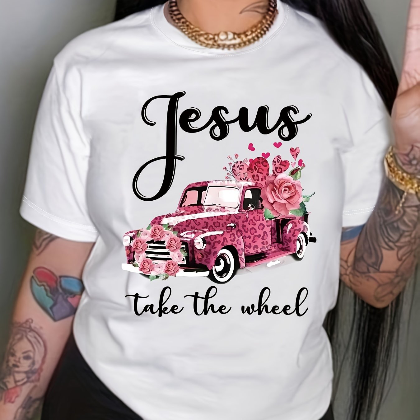 Jesus Take The Wheel Funny Women's Christian T-shirt claimedbygoddesigns