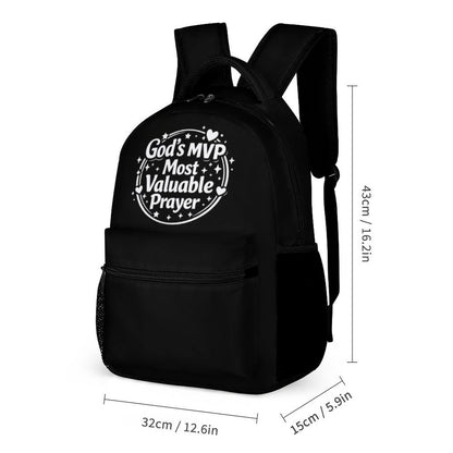 God's MVP Most Valuable Prayer Christian 3Pcs School Backpack Set for Kids (Backpack, Kid's Insulated Lunch Bag & Pencil Case Organizer)