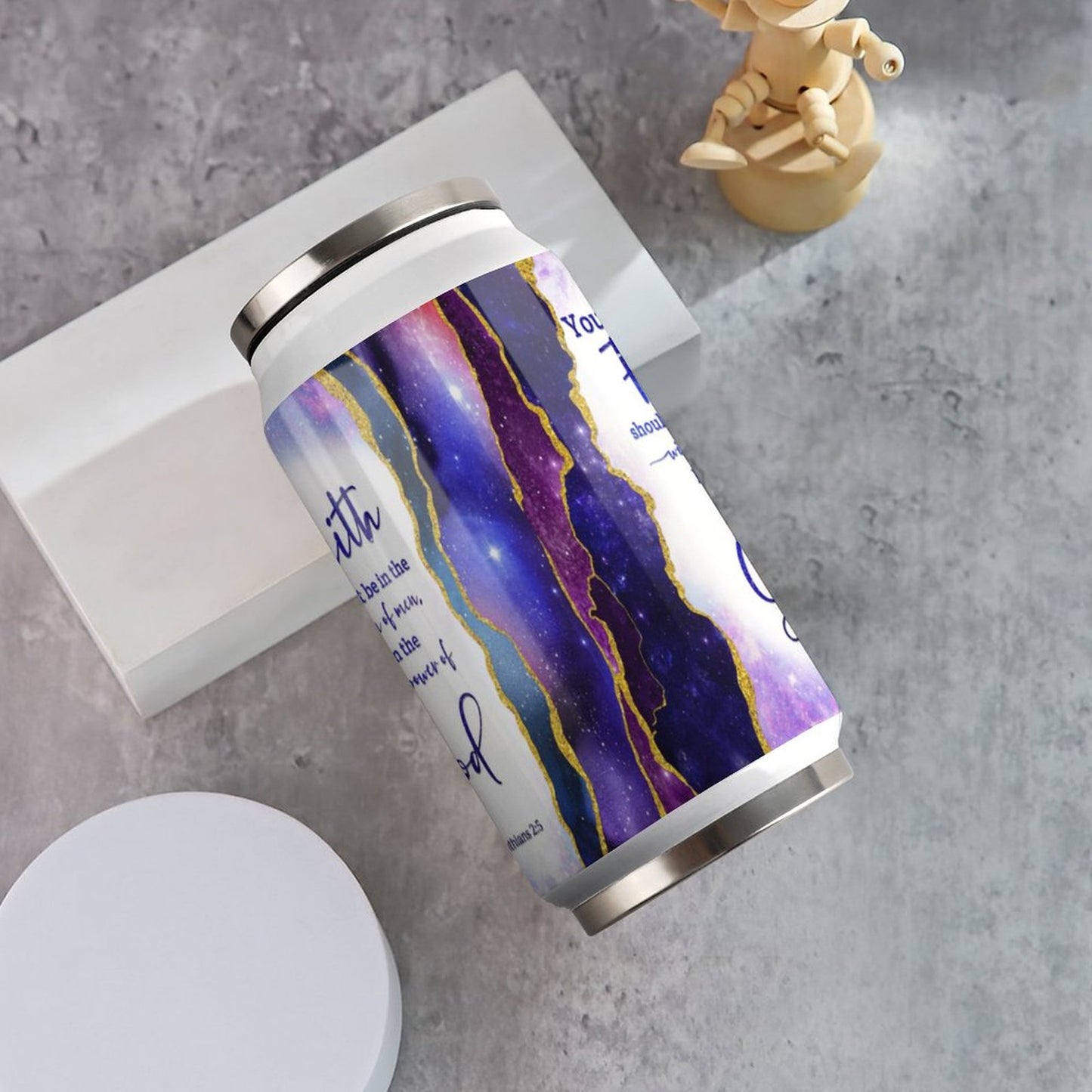 Your Faith Should Be In The Power of God Christian Stainless Steel Tumbler with Straw SALE-Personal Design