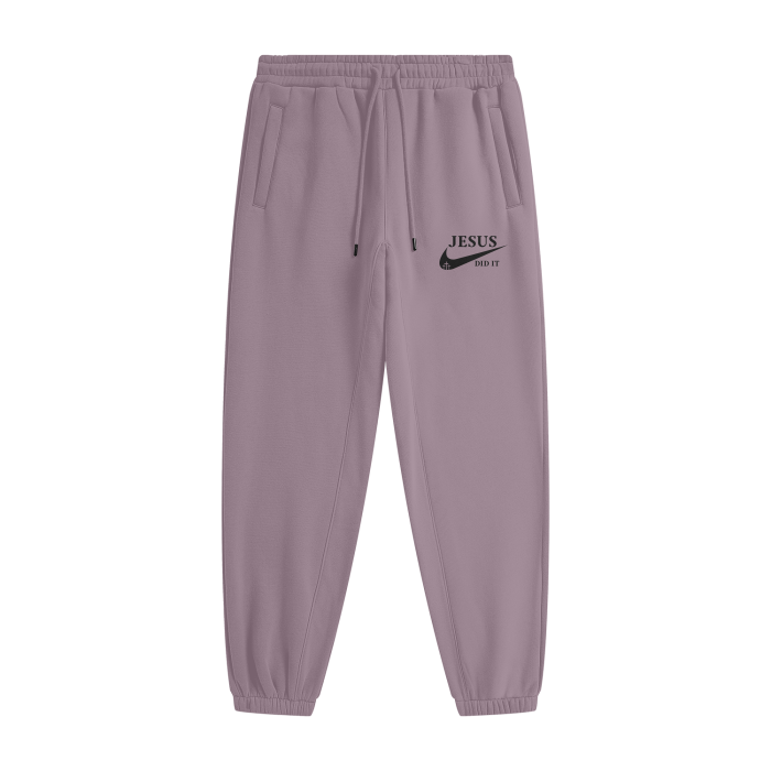 Jesus Did It (Like Nike) Unisex (Men Women) Christian Fleece Sweatpants (Joggers)