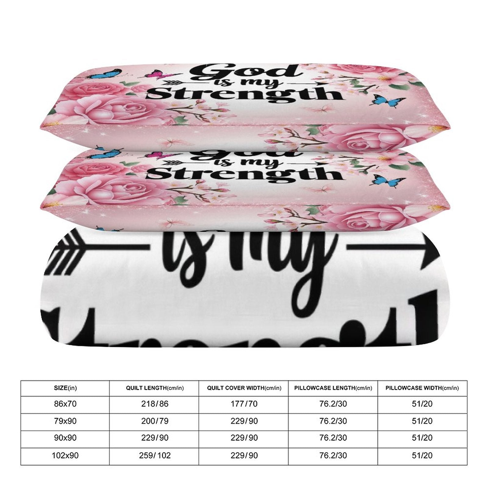 He Is My Strength 3 - Piece Christian Comforter Bedding Set - ClaimedbyGodDesigns