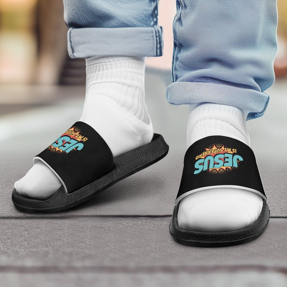 He Is My Superhero Christian Children's Sandals - ClaimedbyGodDesigns