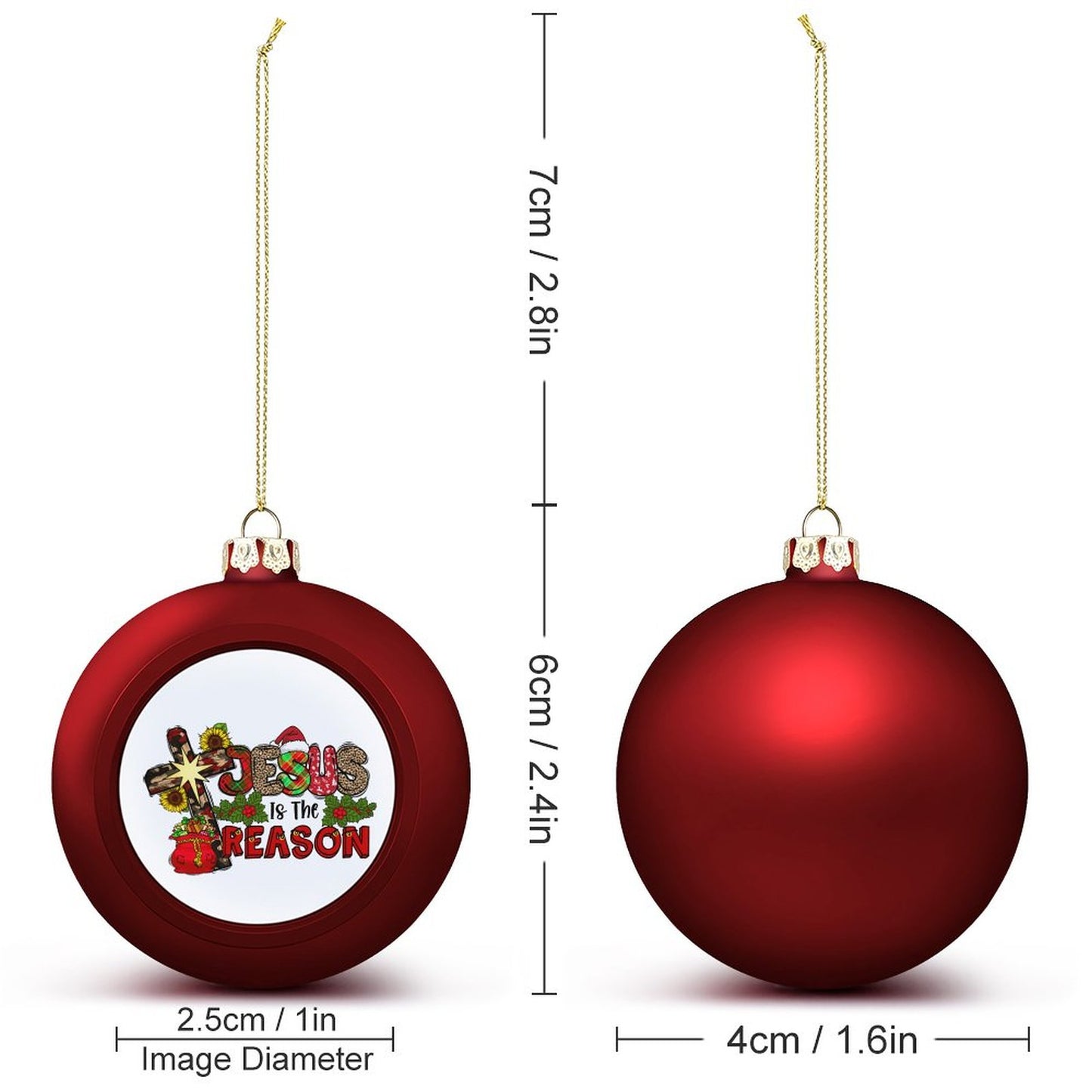 Jesus Is The Reason Christian Christmas Tree Hanging Ball