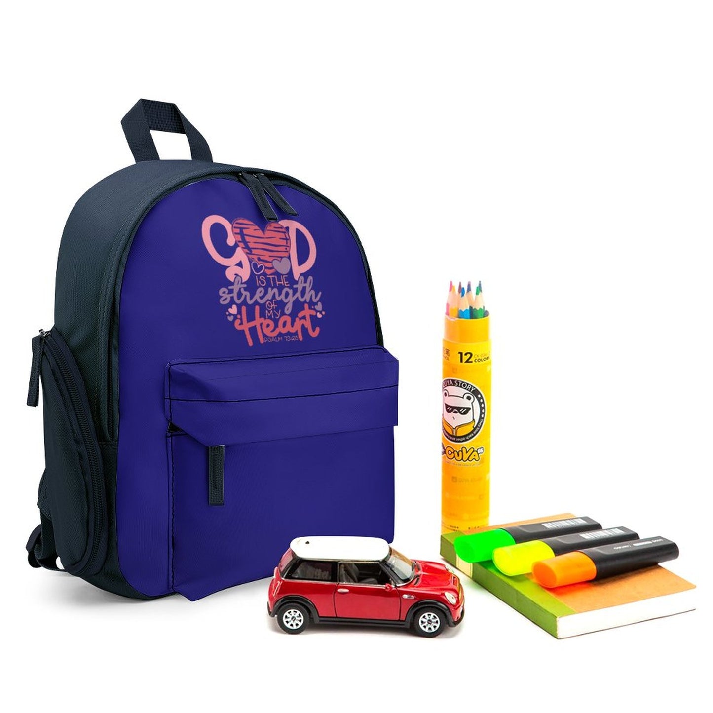 God Is The Strength Of My Heart Christian Children's School Backpack