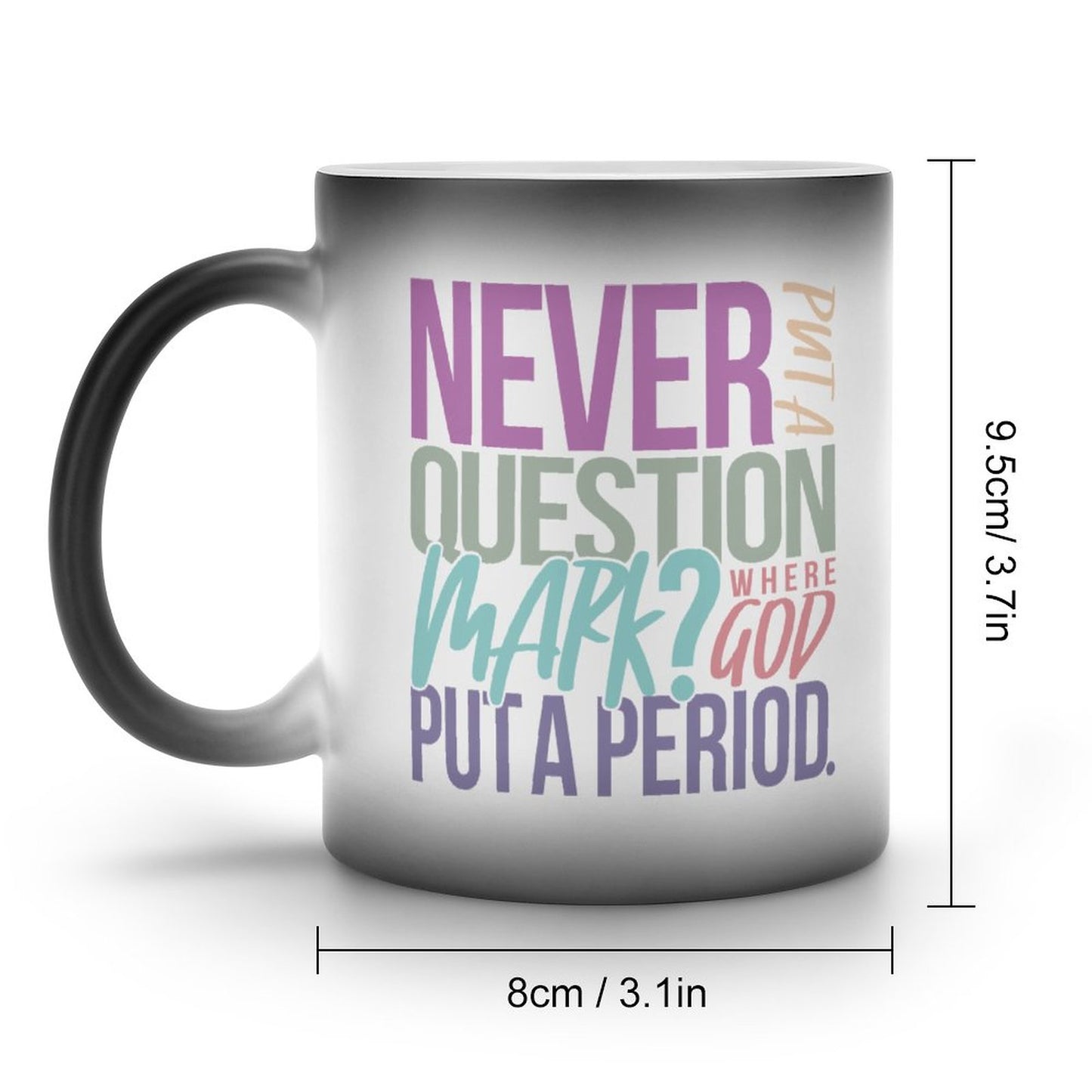 Never Put A Question Mark Where God Put A Period Christian Color Changing Mug (Dual-sided)
