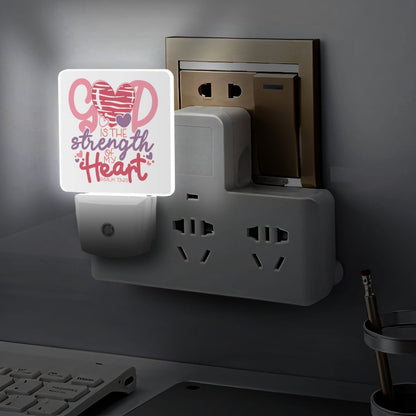 He Is My Strength Christian Night Light For Kids - ClaimedbyGodDesigns