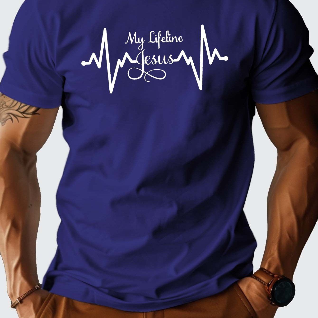 My Lifeline Is Jesus Men's Christian T-shirt claimedbygoddesigns