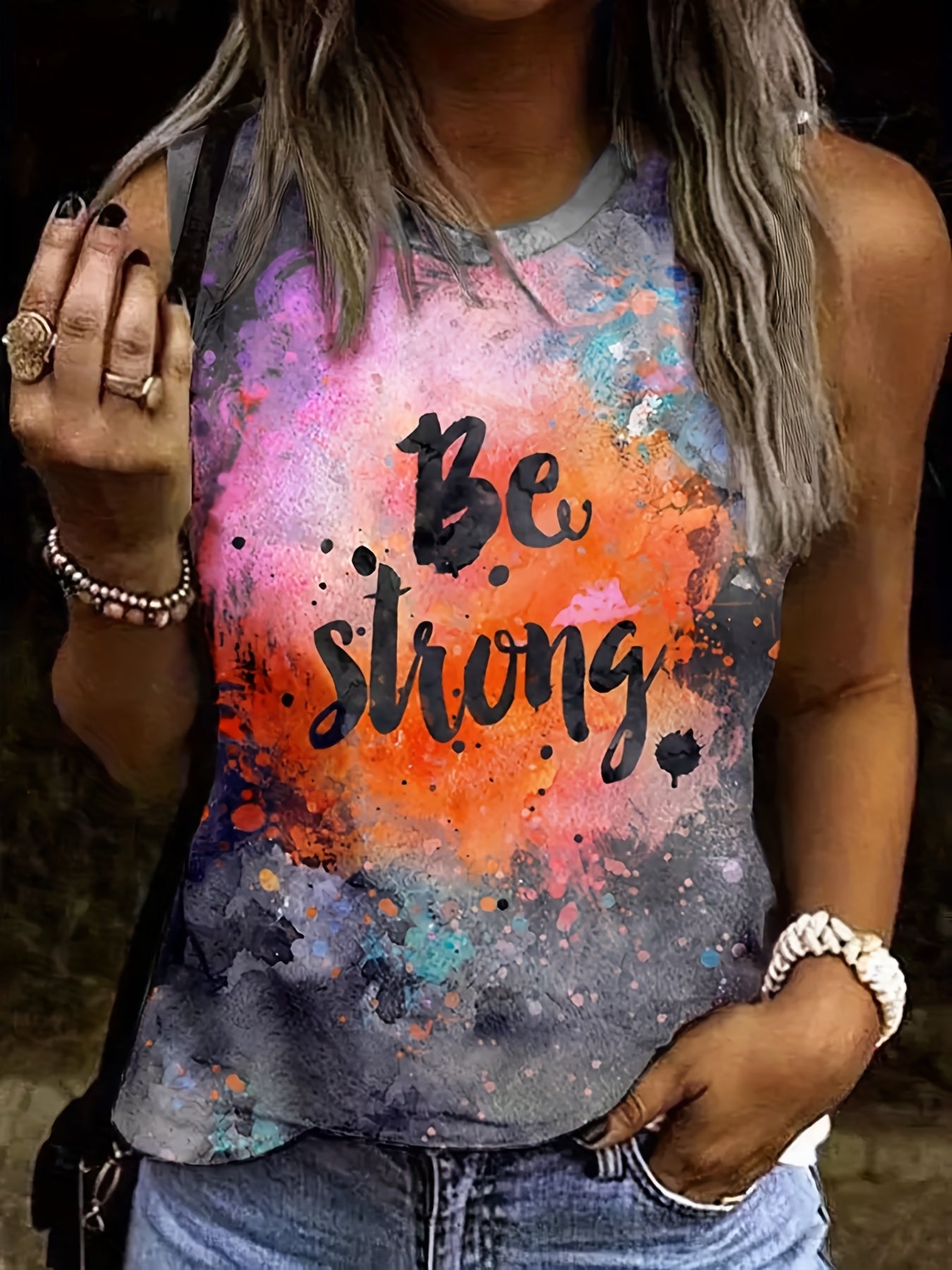 Be Strong Women's Christian Tank Top claimedbygoddesigns