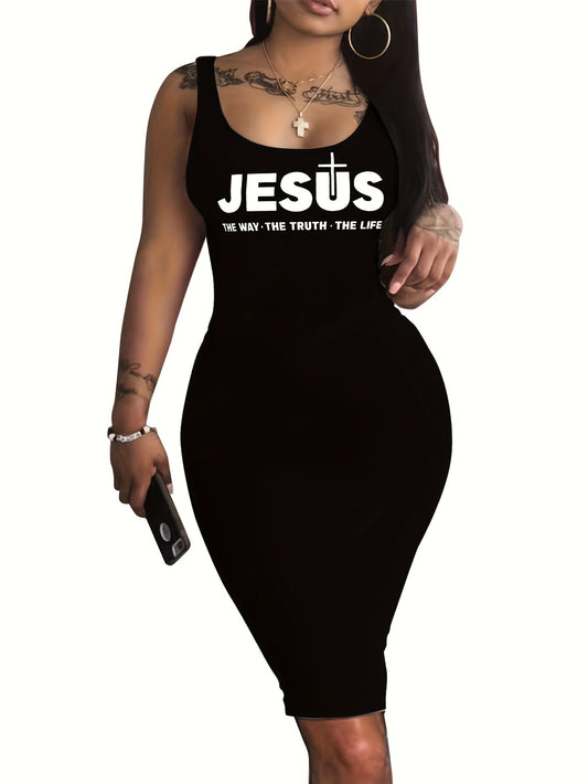 Jesus The Way The Truth The Life Plus Size Women's Christian Casual Dress claimedbygoddesigns