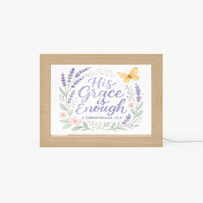 His Grace Is Enough Christian Wooden Framed Acrylic Ornament - ClaimedbyGodDesigns