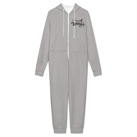 I Am A Warrior Men's Christian Flannel Zip up Jumpsuit Pajama Jumpsuit