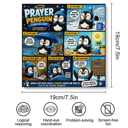Prayer Penguin – Building Block Puzzle Ornament - ClaimedbyGodDesigns