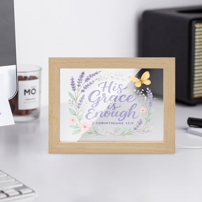 His Grace Is Enough Christian Wooden Framed Acrylic Ornament - ClaimedbyGodDesigns