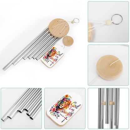He Is My Strength Christian Wind Chime - ClaimedbyGodDesigns