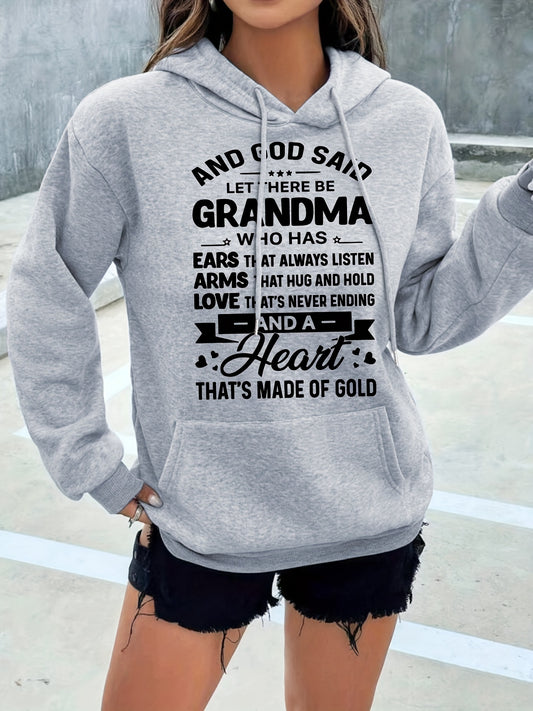 And God Said Let There Be Grandma Women's Christian Pullover Hooded Sweatshirt claimedbygoddesigns