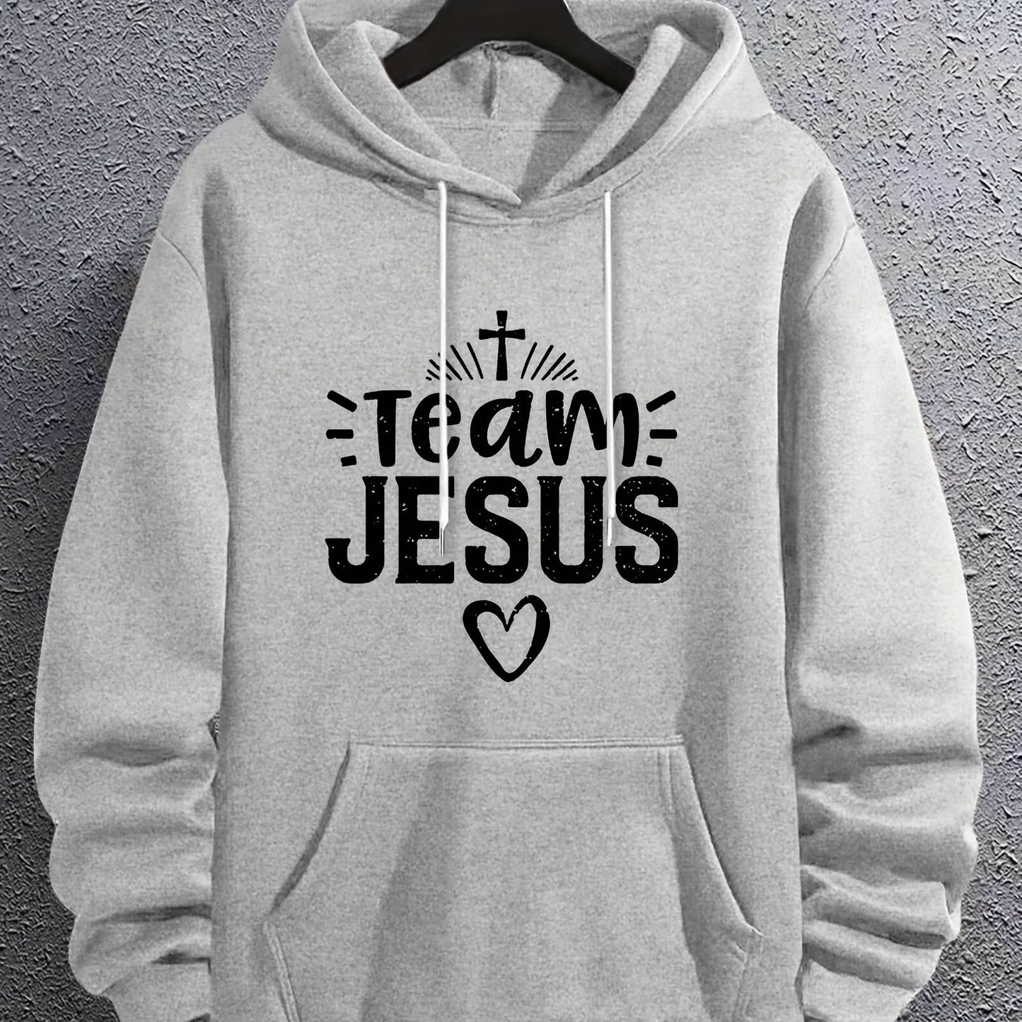 Team Jesus Men's Christian Pullover Hooded Sweatshirt claimedbygoddesigns