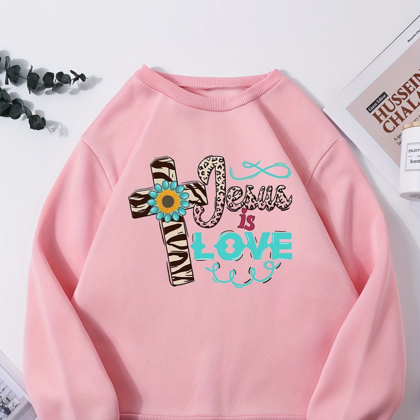 Jesus Is Love Youth Christian Pullover Sweatshirt claimedbygoddesigns