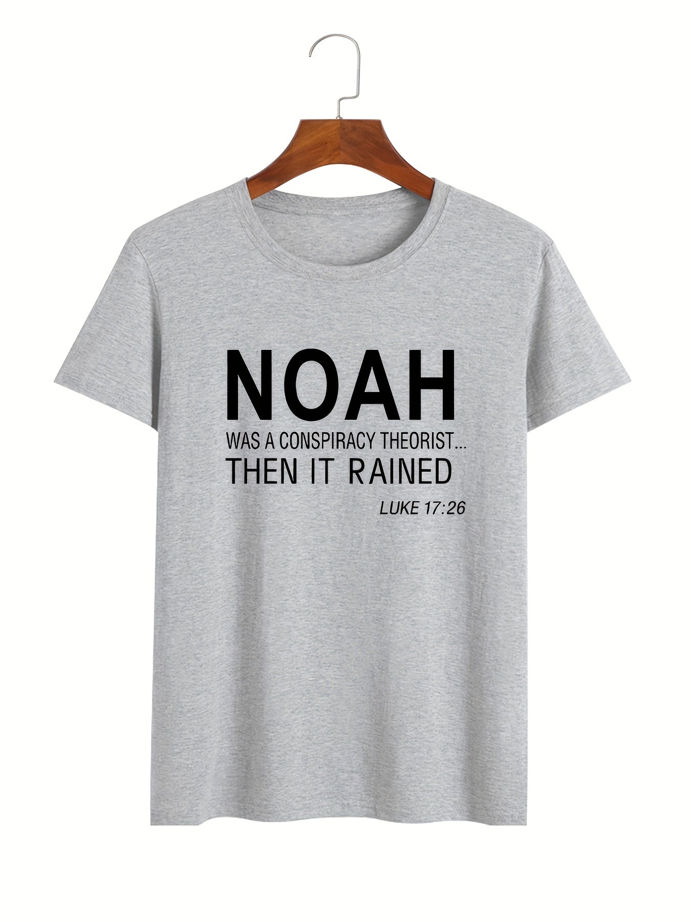 Plus Size Men's "Noah" Print T-shirts, Casual Oversized Graphic Tees For Summer Fitness Sports Leisurewear claimedbygoddesigns