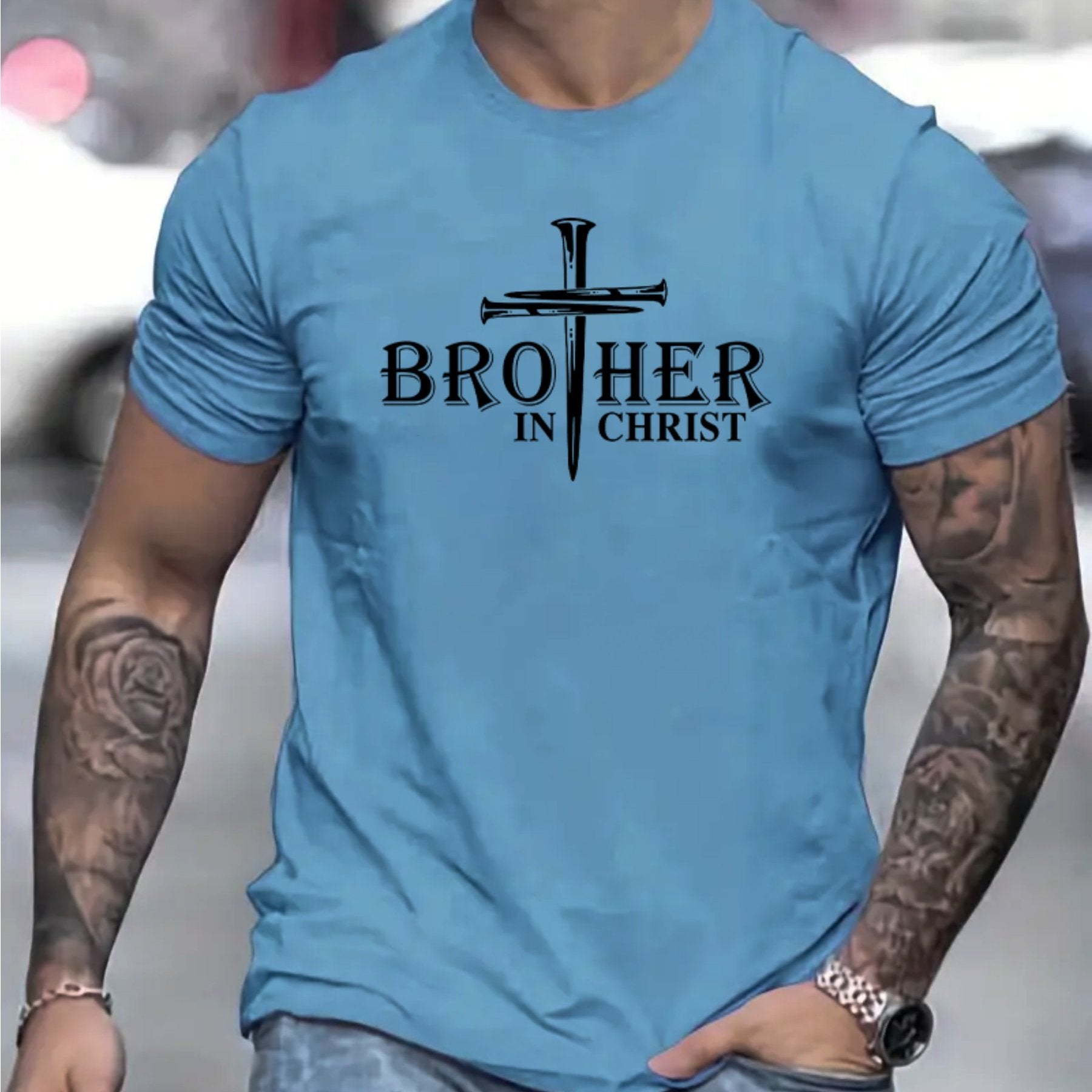 Brother In Christ Men's Christian T-shirt claimedbygoddesigns