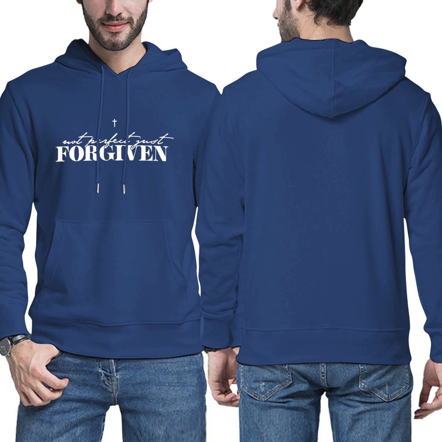 Not Perfect Just Forgiven Men's Christian Pullover Hooded Sweatshirt