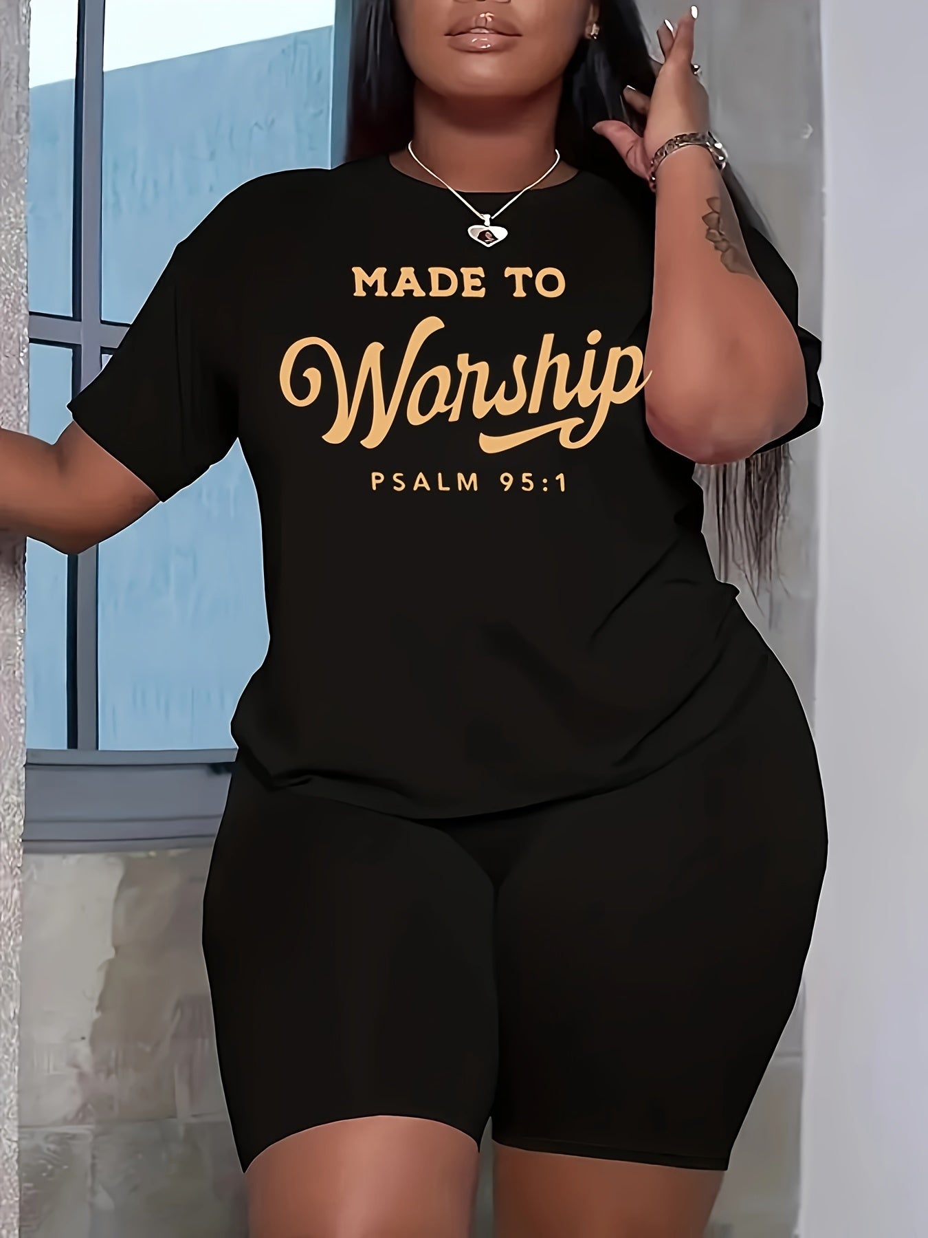 Made To Worship Plus Size Women's Christian T-shirt claimedbygoddesigns