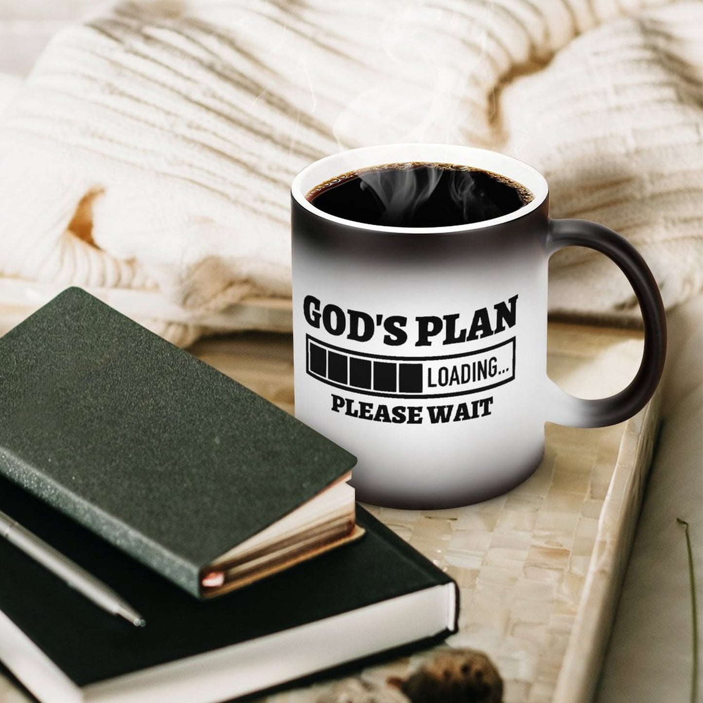 God's Plan Loading Please Wait Christian Color Changing Mug (Dual-sided )