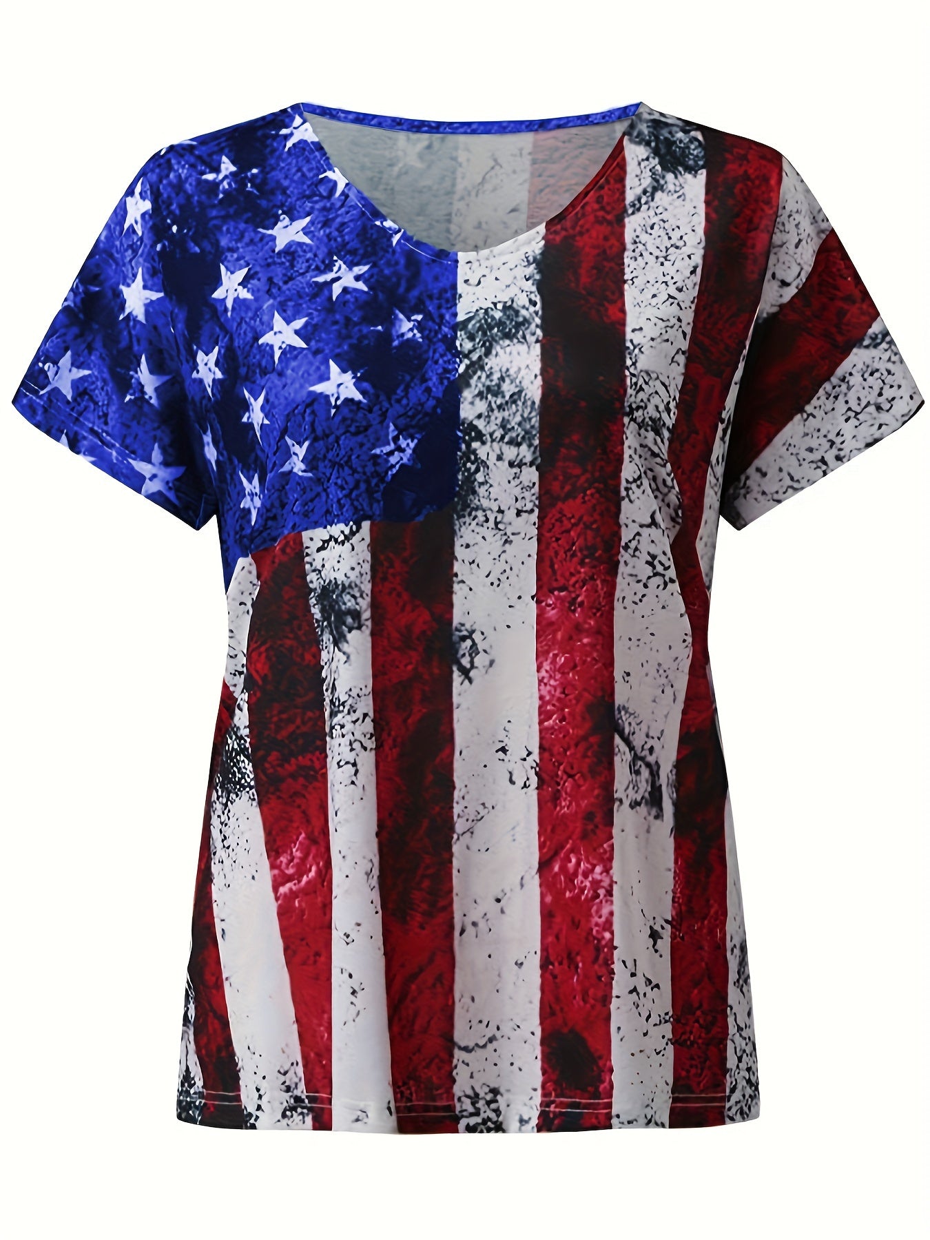 In God We Trust Patriotic American Flag Plus Size Women's Christian T-shirt claimedbygoddesigns