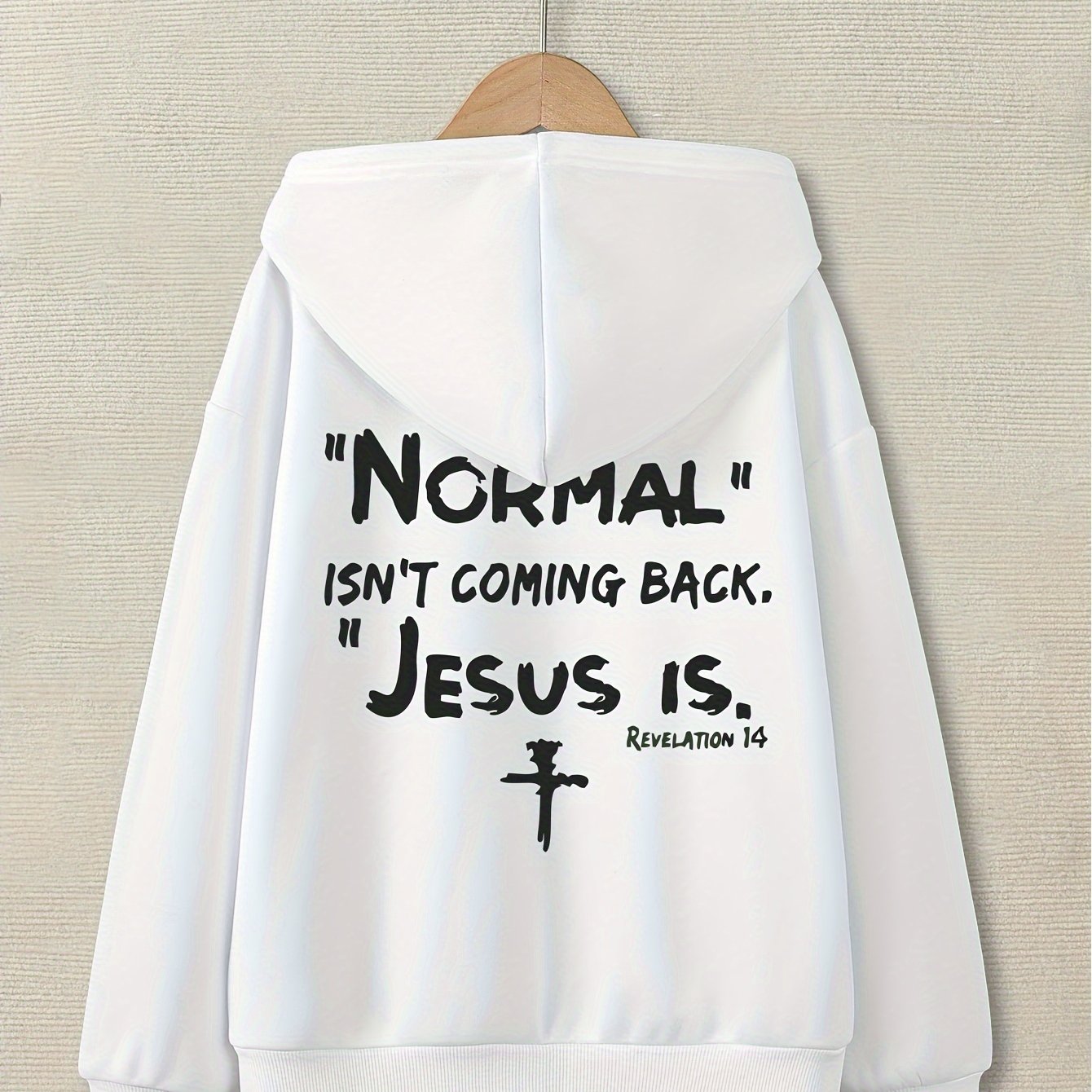 Normal Isn't Coming Back Jesus Is Youth Christian Pullover Hooded Sweatshirt claimedbygoddesigns