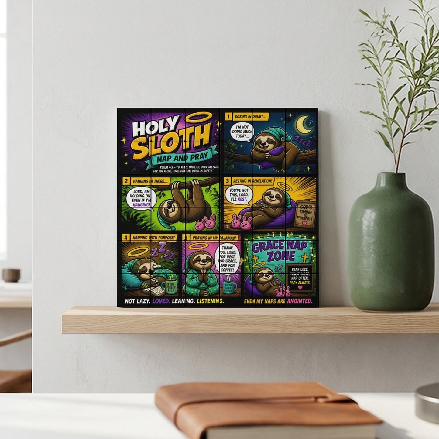 Holy Sloth – Building Block Puzzle Ornament - ClaimedbyGodDesigns