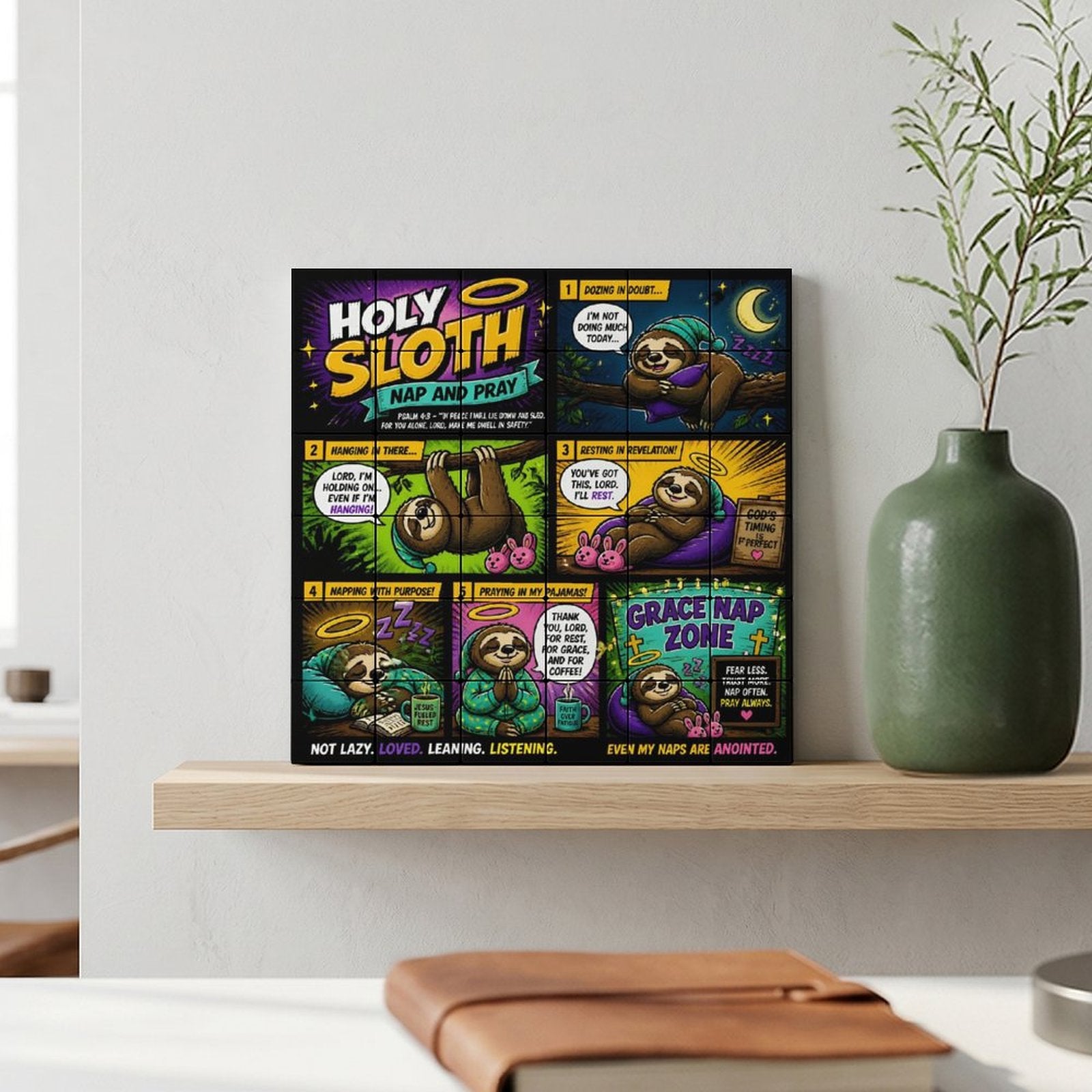 Holy Sloth – Building Block Puzzle Ornament - ClaimedbyGodDesigns