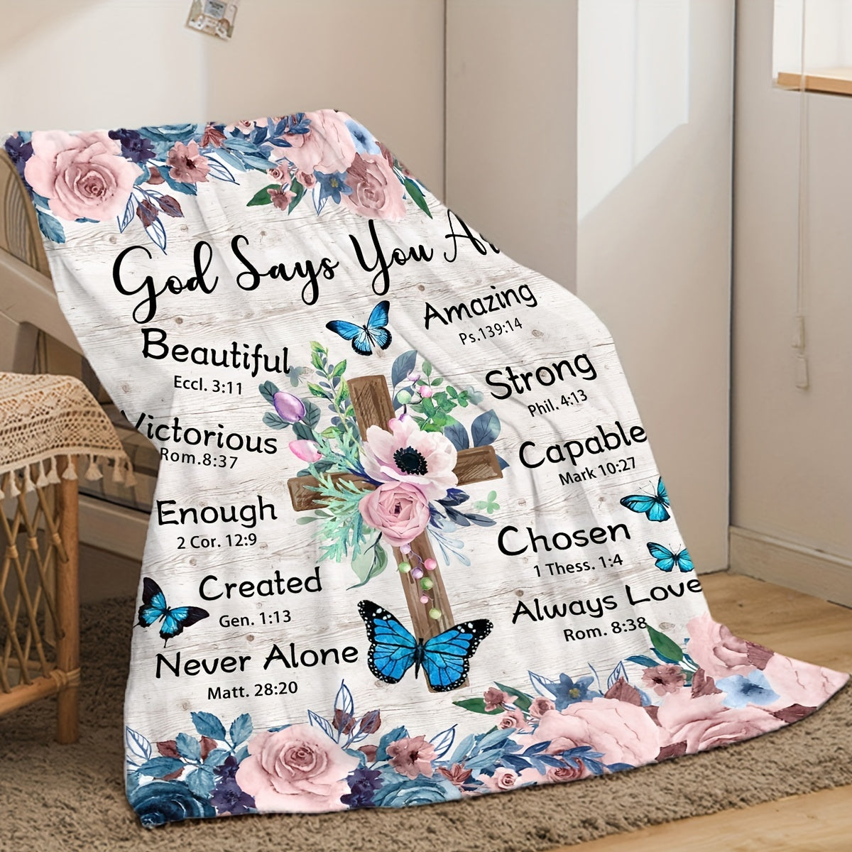 God Says You Are Christian Soft Blanket claimedbygoddesigns