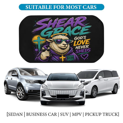 Shear Grace — Holy Sheep Christian Car Sunshade Umbrella - ClaimedbyGodDesigns