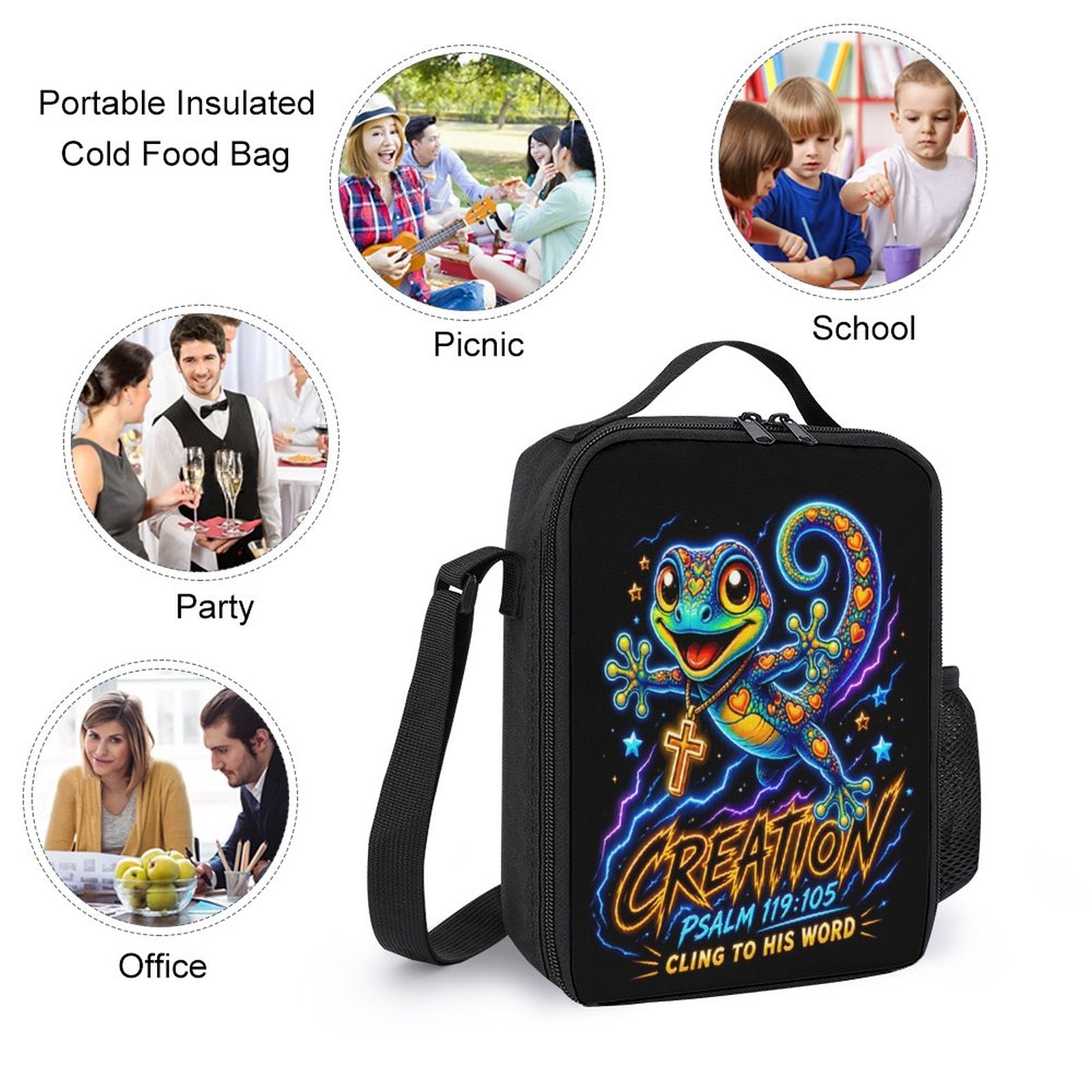 Cling To His Word Christian 3 PCS Bag Set (Backpack, Lunch Bag and Pencil Case) - ClaimedbyGodDesigns