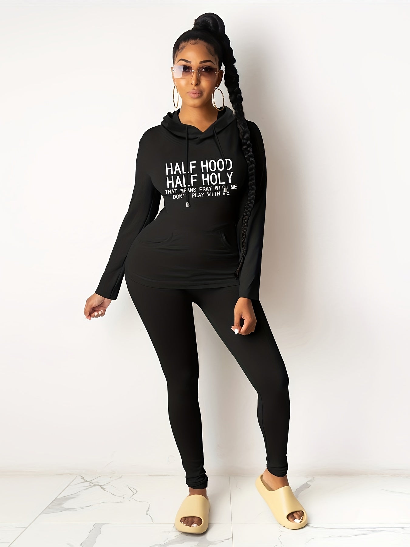 Half Hood Half Holy: Pray With Me Don't Play With Me Women's Christian Casual Outfit claimedbygoddesigns