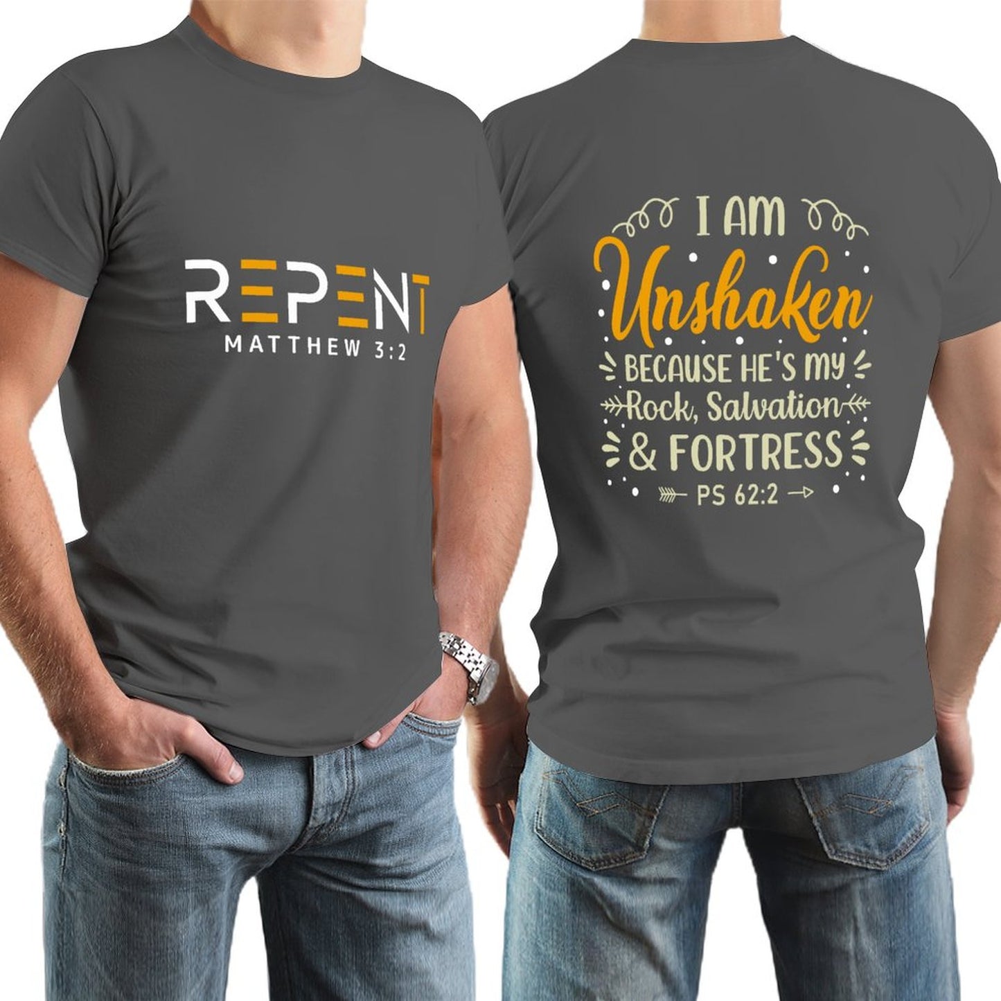 Repent I Am Unshaken Men's Christian T-shirt SALE-Personal Design