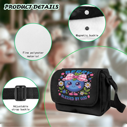 Berry Blessed By God Christian Kids Flap Crossbody Bag