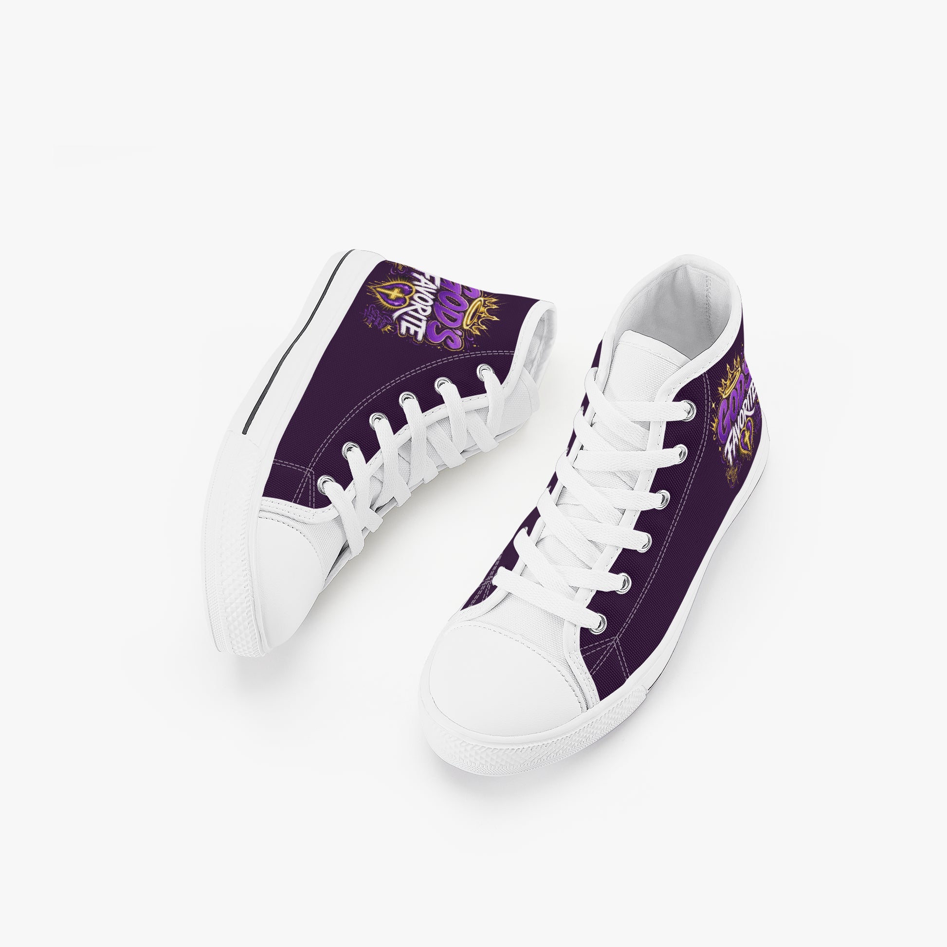 God's Favorite Christian Kid’s High - Top Canvas Shoes - ClaimedbyGodDesigns
