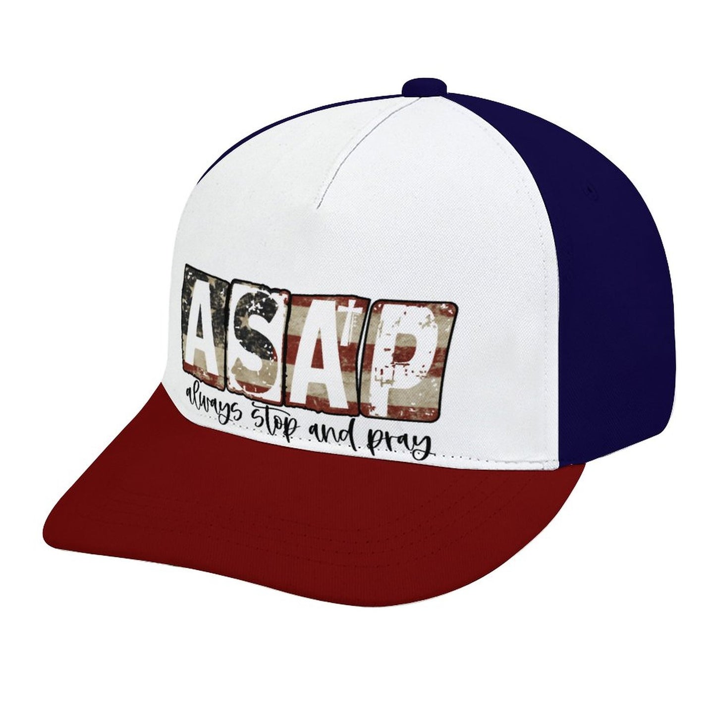 Always Stop And Pray American Flag Patriotic Christian Hat