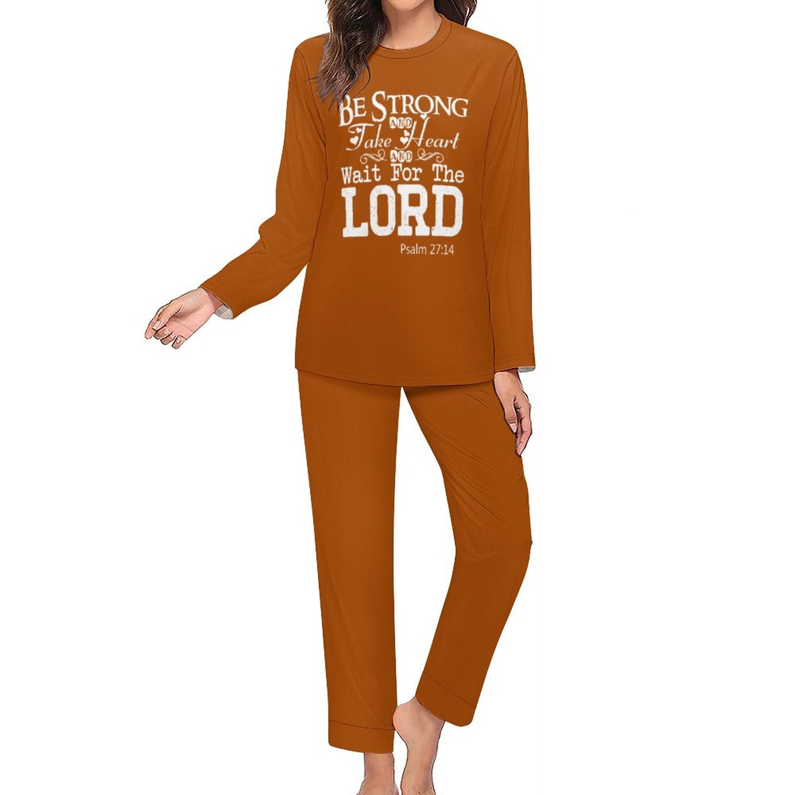 Be Strong And Wait On Him Women's Christian Pajamas - ClaimedbyGodDesigns