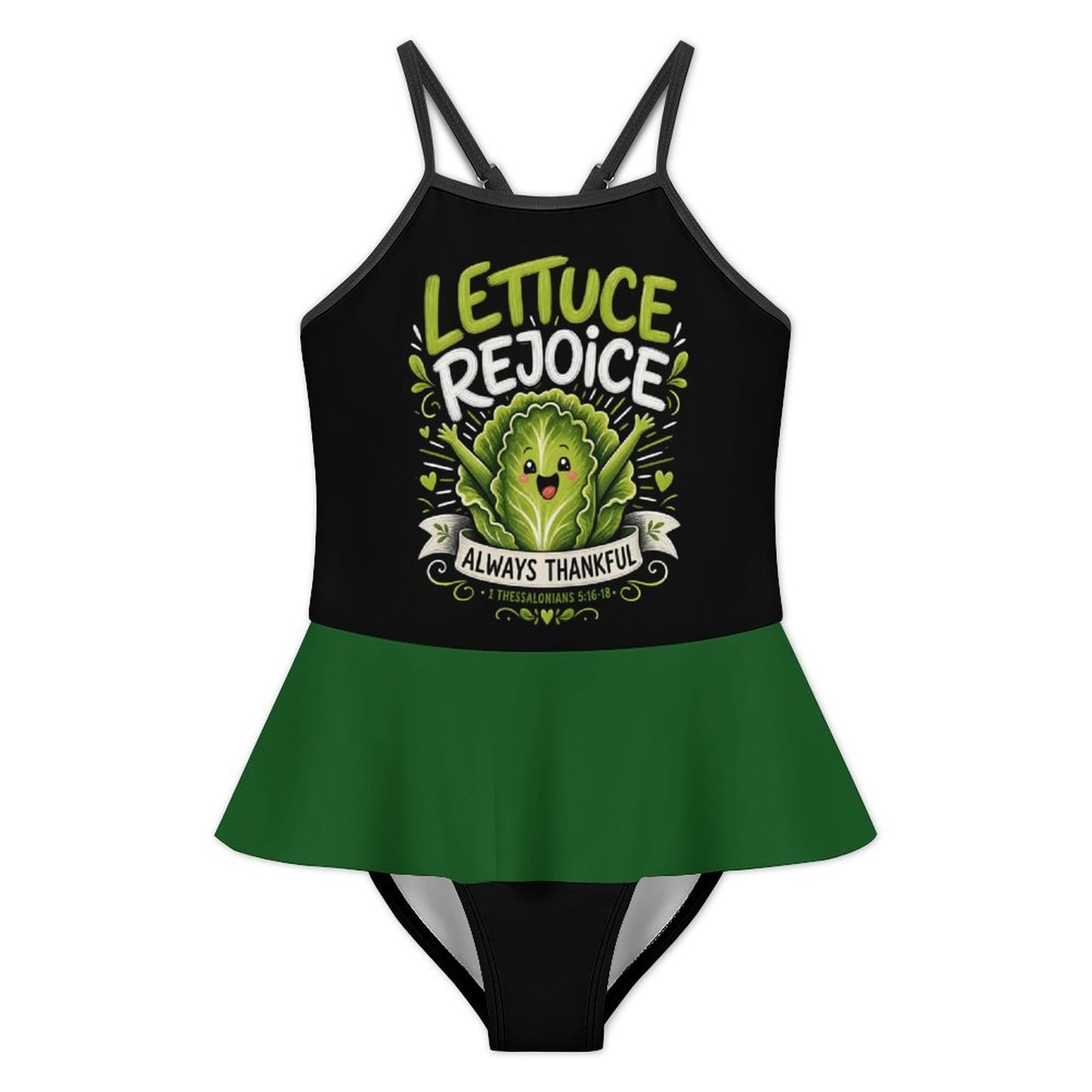 Lettuce Rejoice Kids One Piece Ruffle Strap Christian Swimsuit