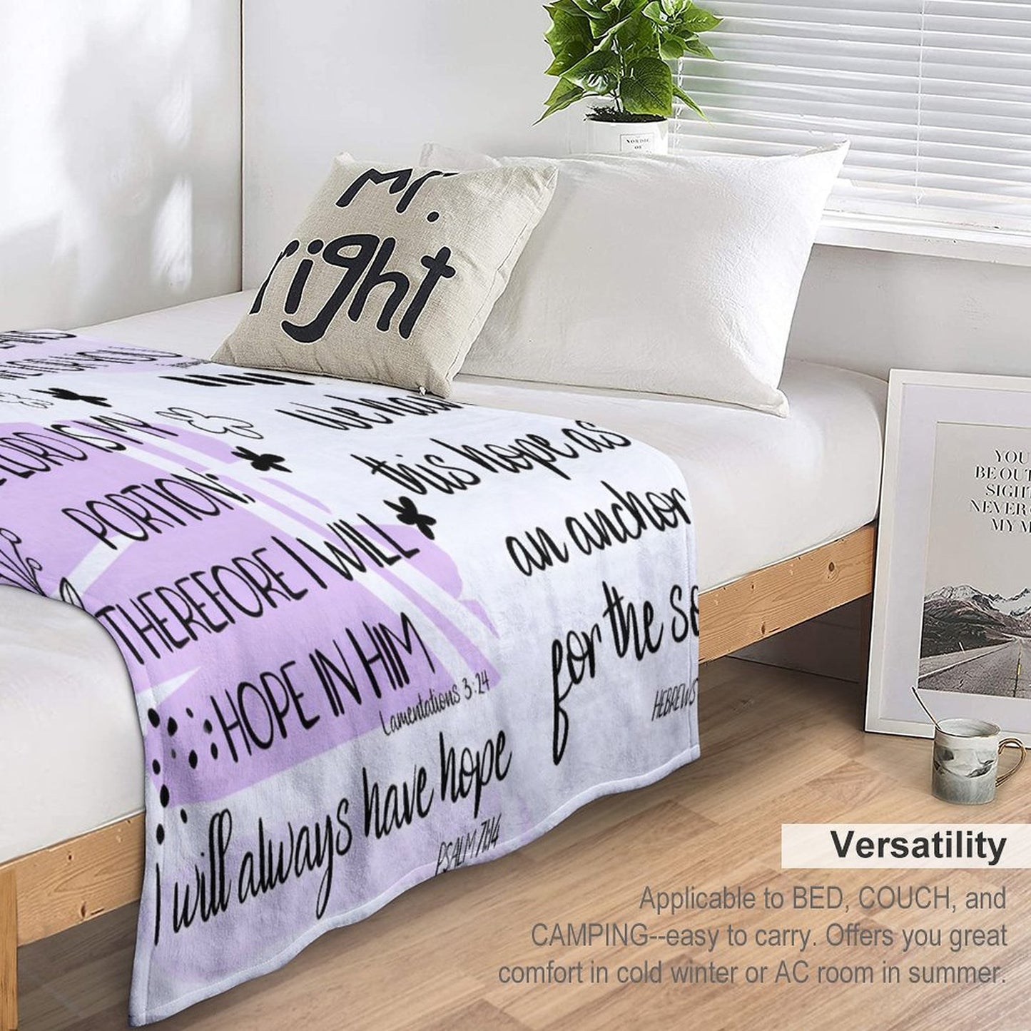 Bible Verse 2 Christian Flannel Throw Blanket