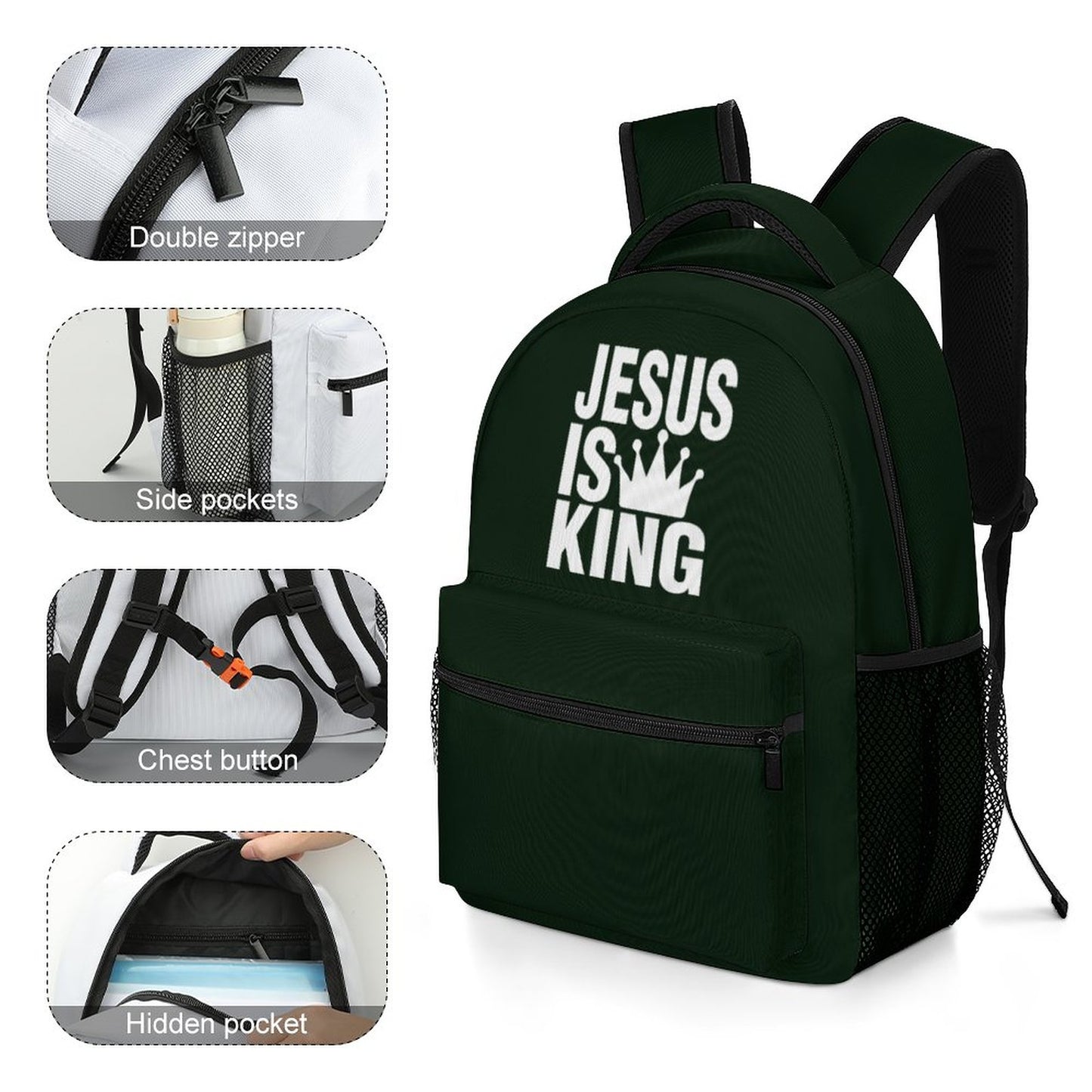 Jesus Is King Christian Children's School Backpack